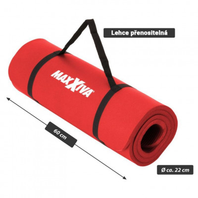 MAXXIVA gymnastická podložka, červená, 190 x 60 x 1,5 cm