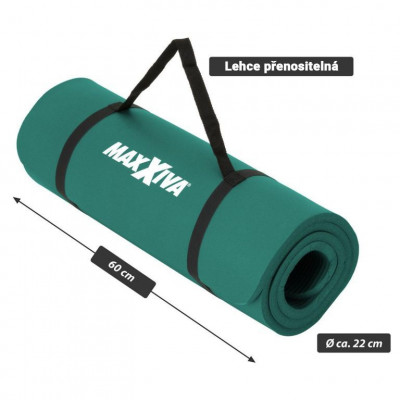 MAXXIVA gymnastická podložka, petrolejová, 190 x 60 x 1,5 cm
