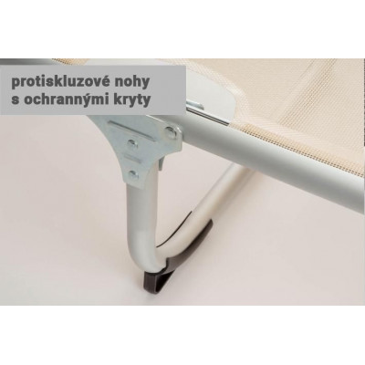 Záhradné skladacie ležadlo s vankúšom - béžové Záhradné skladacie ležadlo s vankúšom - béžové