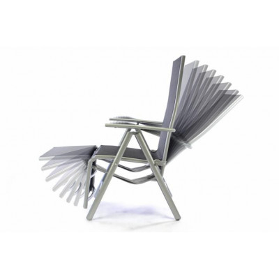 2 x záhradné polohovacie kreslo vrátane opierky na nohy – čierna