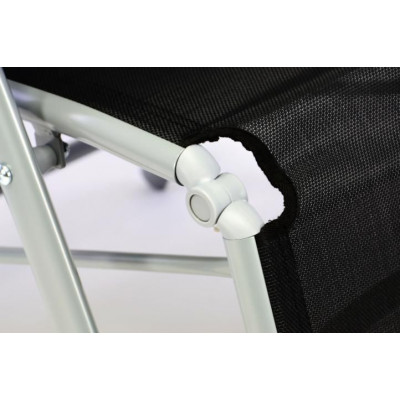 2 x záhradné polohovacie kreslo vrátane opierky na nohy – čierna