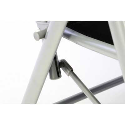 2 x záhradné polohovacie kreslo vrátane opierky na nohy – čierna