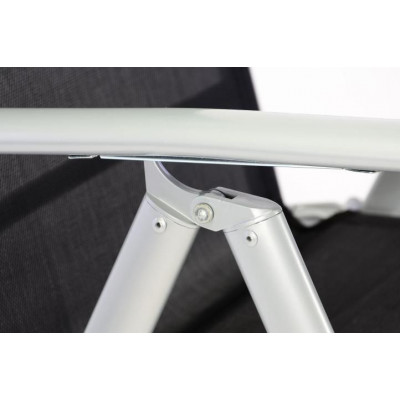 2 x záhradné polohovacie kreslo vrátane opierky na nohy – čierna