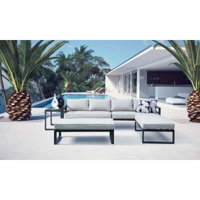 PORTLAND záhradná súprava, hliník, sivá