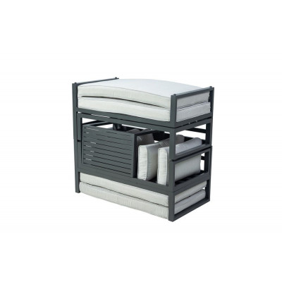 PORTLAND záhradná súprava, hliník, sivá