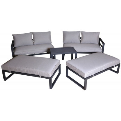 PORTLAND záhradná súprava, hliník, sivá