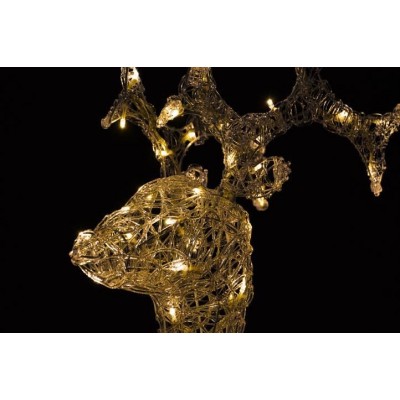 NEXOS Dekorácia vianočný sob 100 cm, teplá biela