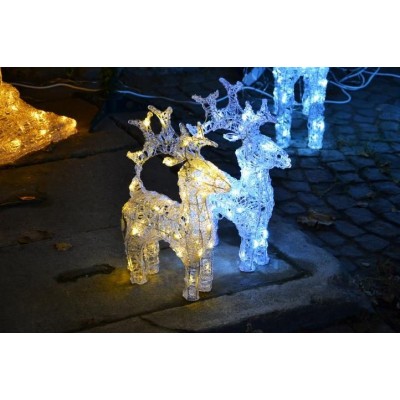 NEXOS Dekorácia vianočný sob 100 cm, teplá biela