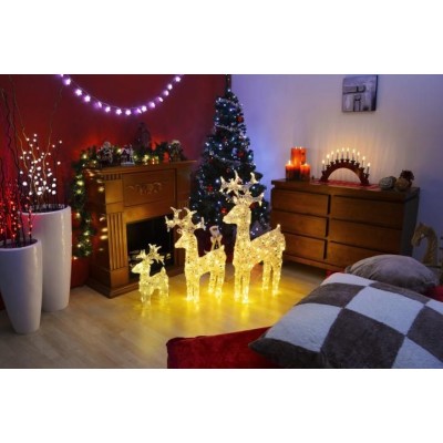 NEXOS Dekorácia vianočný sob 100 cm, teplá biela