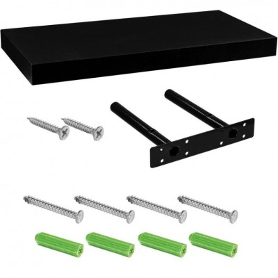 Nástěnná police STILISTA VOLATO - lesklá černá 110 cm