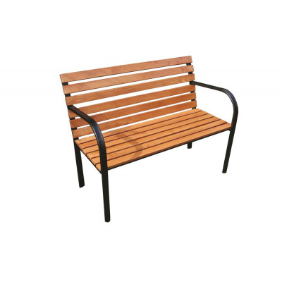 Parková lavica drevená so železnou kostrou
