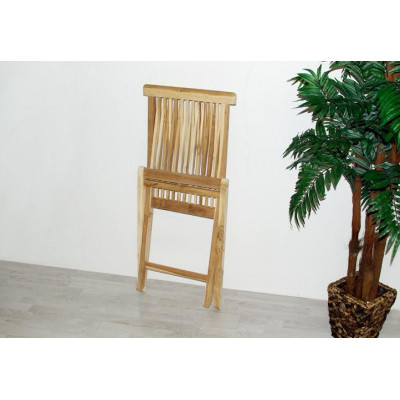 DIVERO skladacia stolička z teakového dreva, 2 kusy