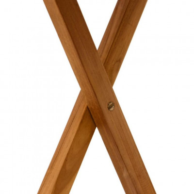 DIVERO guľatý záhradný stolík z teakového dreva, Ø 80 cm