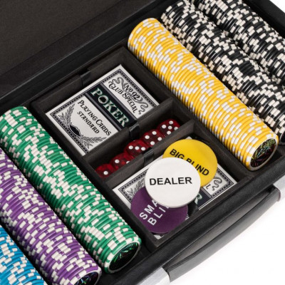 Pokrový kufor Texas Holdem Black Jack s laserovými žetónmi Pokrový kufor Texas Holdem Black Jack s laserovými žetónmi