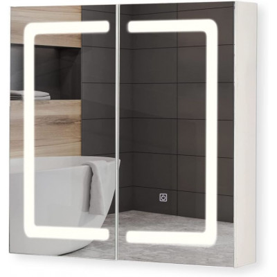 MIADOMODO zrkadlová skrinka s LED osvetlením, 65 x 65 cm