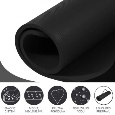 Gorilla Sports Podložka na jogu, 190 x 100 cm, čierna