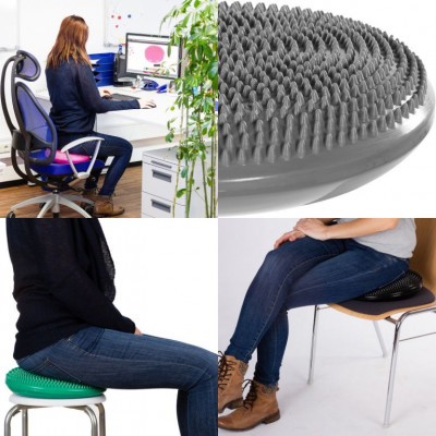 Balančný vankúš na sedenie MOVIT 33 cm, sivý