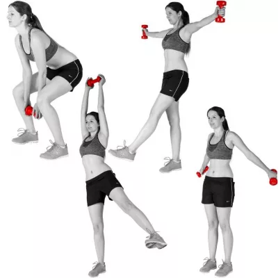 Sada 2 ks vinylových činiek - 5 kg, čierne