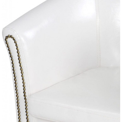 MIADOMODO kreslo Chesterfield s taburetom - biela