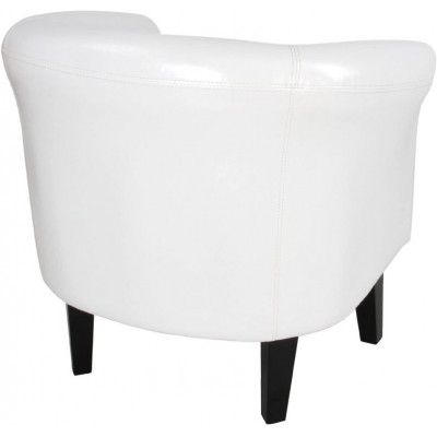 MIADOMODO kreslo Chesterfield s taburetom - biela