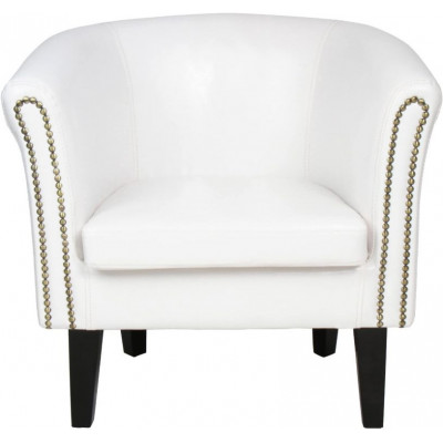 MIADOMODO kreslo Chesterfield s taburetom - biela