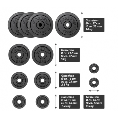 MAXXIVA nakladací činkový set, liatina, 60 kg