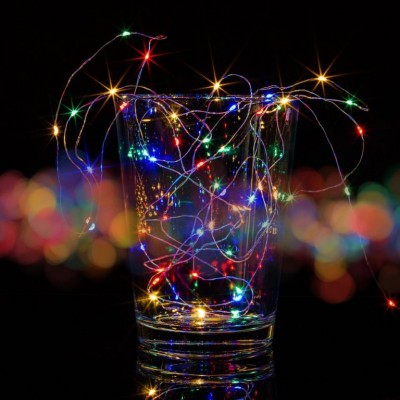 VOLTRONIC Sada 2 kusov svetelných drôtov, 50 LED, farebná