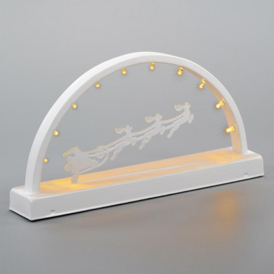 Kovový svetelný oblúk, teplé biele, 10 LED, časovač