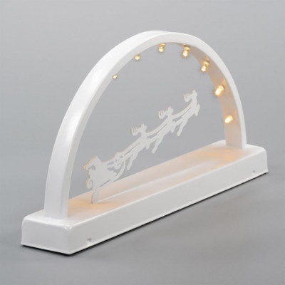 Kovový svetelný oblúk, teplé biele, 10 LED, časovač