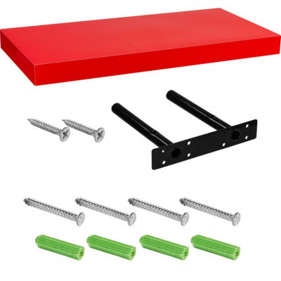 Nástěnná police STILISTA VOLATO - lesklá červená 70 cm