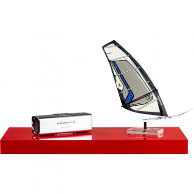 Nástěnná police STILISTA VOLATO - lesklá červená 70 cm