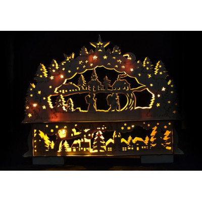 Vianočná dekorácia - vianočná krajina - 10 LED diód