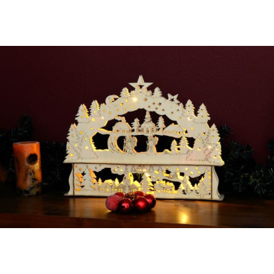 Vianočná dekorácia - vianočná krajina - 10 LED diód