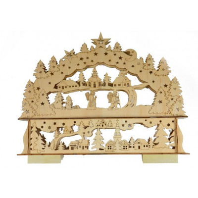 Vianočná dekorácia - vianočná krajina - 10 LED diód