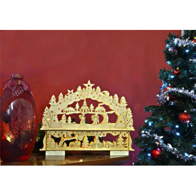 Vianočná dekorácia - vianočná krajina - 10 LED diód