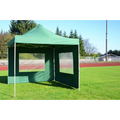 Záhradný párty stan nožnicový PROFI 3x3 m zelený + 4 bočné steny