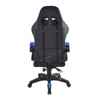 Ergonomická kancelárska stolička s vankúšikmi, čierno-modrá