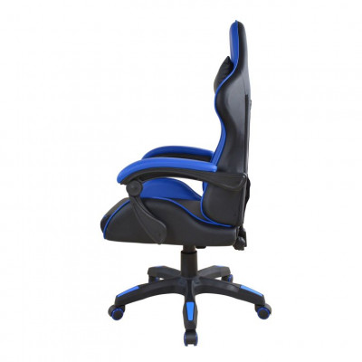 Ergonomická kancelárska stolička s vankúšikmi, čierno-modrá