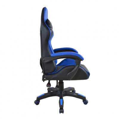 Ergonomická kancelárska stolička s vankúšikmi, čierno-modrá