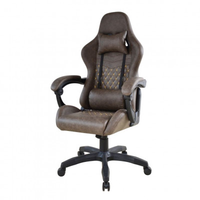 Ergonomická kancelárska stolička s vankúšikmi, hnedá