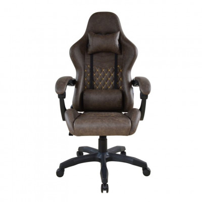 Ergonomická kancelárska stolička s vankúšikmi, hnedá