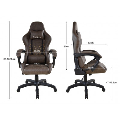 Ergonomická kancelárska stolička s vankúšikmi, hnedá