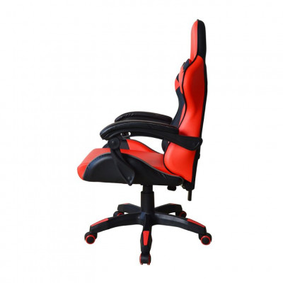 Ergonomická kancelárska stolička s vankúšikmi, čierno-červen