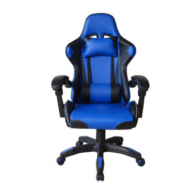 Ergonomická herná stolička s vankúšikmi, modrá