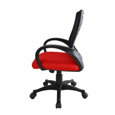 Kancelárska stolička so sieťovaným operadlom a červeným sedá