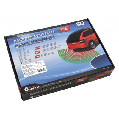 Parkovací asistent s kabelážou, 4 senzory, LED display Parkovací asistent s kabelážou, 4 senzory, LED display