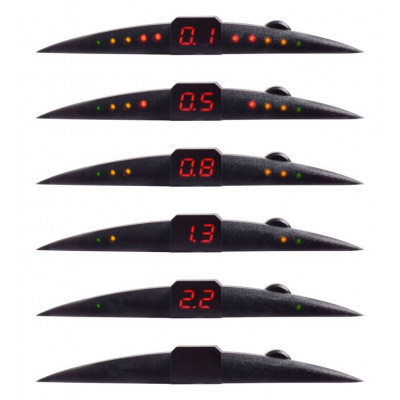 Parkovací asistent s kabelážou, 4 senzory, LED display Parkovací asistent s kabelážou, 4 senzory, LED display