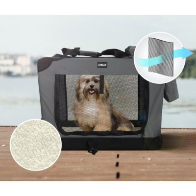 Leopet Prepravný box pre psov L, 70 x 52 x 52 cm, antracit