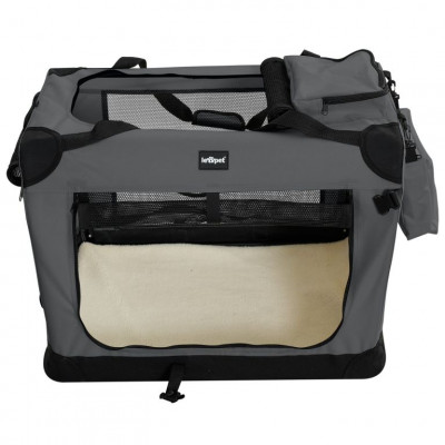 Leopet Prepravný box pre psov L, 70 x 52 x 52 cm, antracit