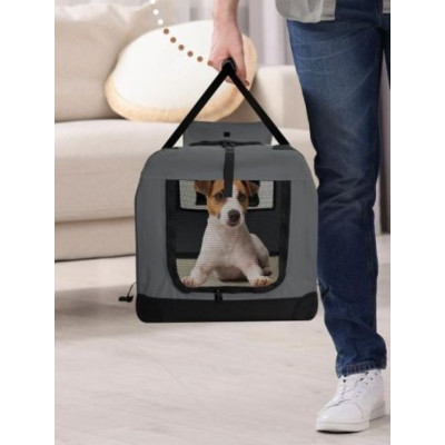 Leopet Prepravný box pre psov L, 70 x 52 x 52 cm, antracit